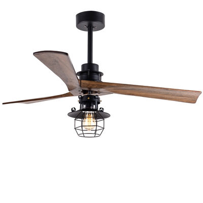 Controllo remoto motore a corrente continua da 52 pollici Decorativo 3 lame di legno con luce