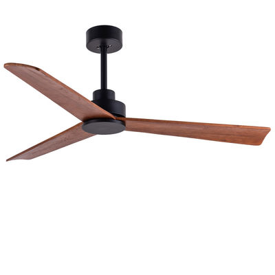 3 lame di legno Ventilatore da 52 pollici Ventilatore da soffitto in legno marrone Senza luce