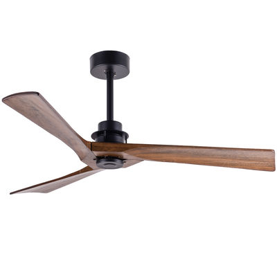 Ventilatore di soffitto in legno a 3 lame decorato con luce e telecomando