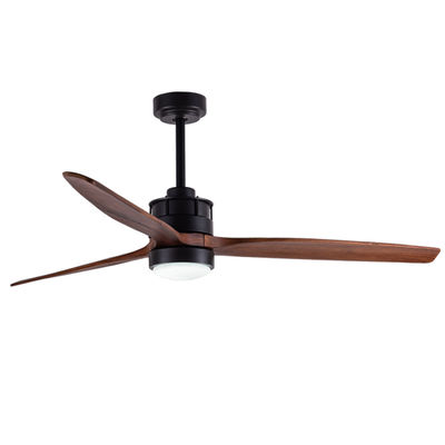 Lamelle di legno Ventilatori di soffitto europei con luci Decorativo motore a corrente continua