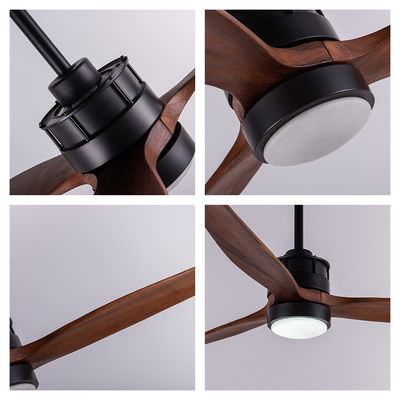 Lamelle di legno Ventilatori di soffitto europei con luci Decorativo motore a corrente continua