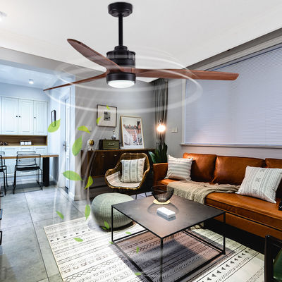 Lamelle di legno Ventilatori di soffitto europei con luci Decorativo motore a corrente continua