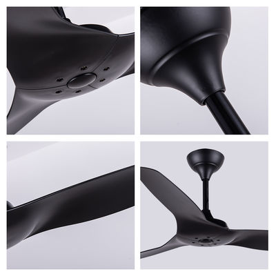 ABS Blade Ventilatori di soffitto Americani Soggiorno Nero Ventilatore di soffitto da 52 pollici