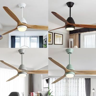 LED 20W Ventilatore di soffitto in legno massello Ventilatore di soffitto a elica in legno