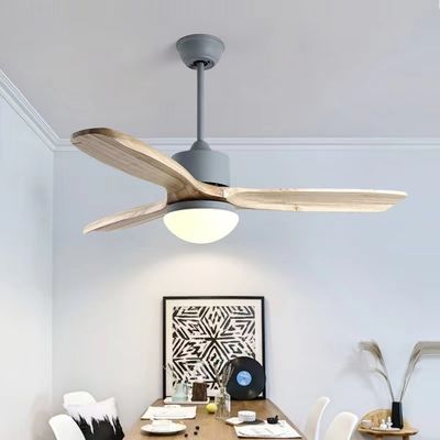 Ventilatore di soffitto in legno a 3 lame a LED da 52 pollici