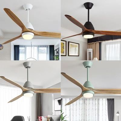 Ventilatore di soffitto in legno a 3 lame a LED da 52 pollici