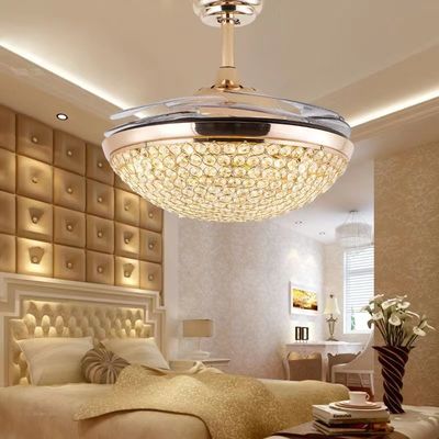 Ventilatore di soffitto a motore a corrente continua con luce