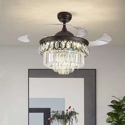 42 pollici di alta qualità di cristallo ventilatore di soffitto intelligente DC motore per il soggiorno