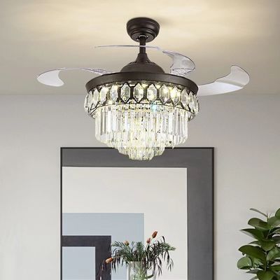 42 pollici di alta qualità di cristallo ventilatore di soffitto intelligente DC motore per il soggiorno