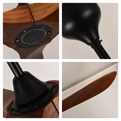 56 in Legno 3 lame Ventilatore di soffitto ECO Nero E Legno Ventilatore di soffitto
