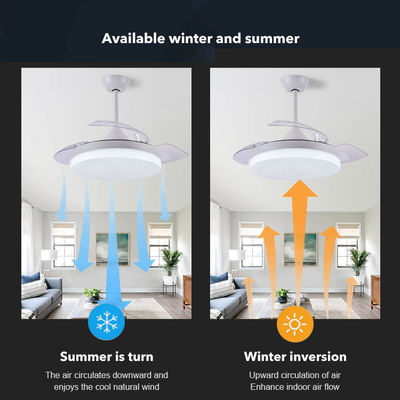 3 colori regolabili candelabro soffitto ventilatore Lampada 36 pollici controllo remoto ventilatore di soffitto invisibile con luce