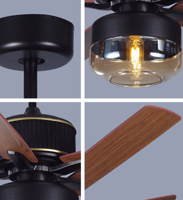 Lame di compensato ventilatori di soffitto americani da 52 pollici per camera da letto con luce