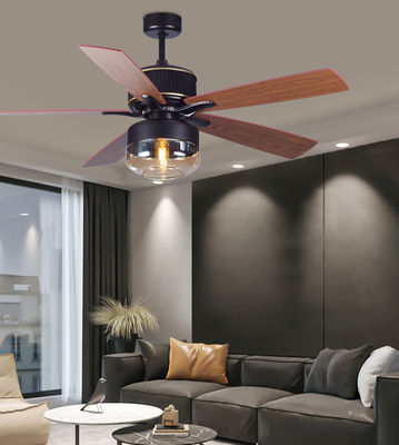 Lame di compensato ventilatori di soffitto americani da 52 pollici per camera da letto con luce