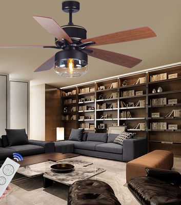 Lame di compensato ventilatori di soffitto americani da 52 pollici per camera da letto con luce
