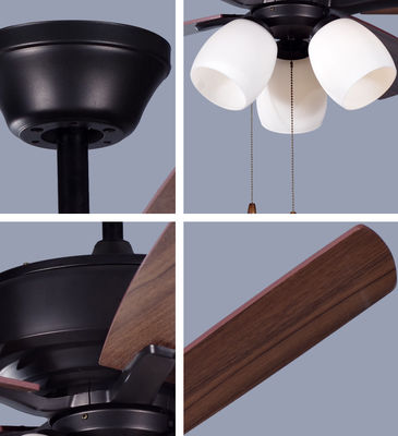 Ventilatore di soffitto in ottone classico con motore a corrente alternata a catena leggera