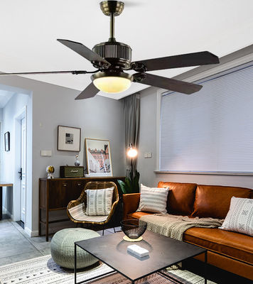 Ventilatore di soffitto in compensato da 52 pollici con luce Ventilatori di soffitto contemporanei con luci a led