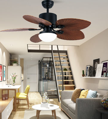Le lame ABS sono ventilatori di soffitto moderni con luce da 52 pollici nero e marrone