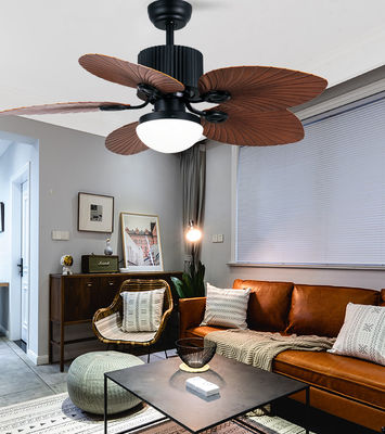 Le lame ABS sono ventilatori di soffitto moderni con luce da 52 pollici nero e marrone