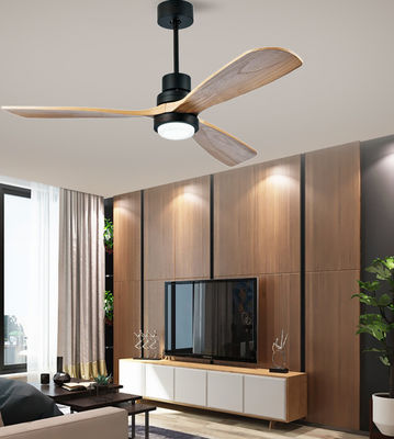 Ventilatore di soffitto in legno massello con luce di 52 pollici