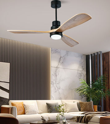 Ventilatore di soffitto in legno massello con luce di 52 pollici