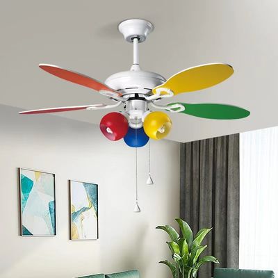 Ventilatore di soffitto ultra silenzioso da 42 pollici con 5 lame di compensato colorate