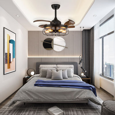 Camera da letto confortevole E27 52 pollici di alta qualità ventilatore di soffitto intelligente motore a corrente continua con luce