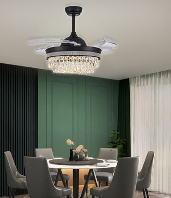 Ventilatore di soffitto pieghevole a candelabro retrattile da 52 pollici con oro chiaro