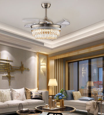 Ventilatore di soffitto pieghevole a candelabro retrattile da 52 pollici con oro chiaro