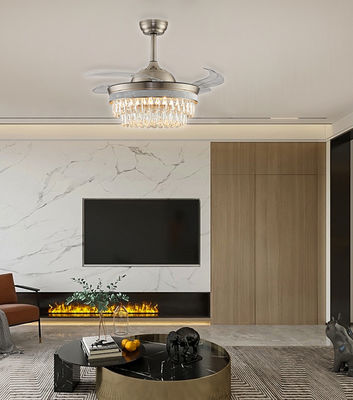 Ventilatore di soffitto pieghevole a candelabro retrattile da 52 pollici con oro chiaro
