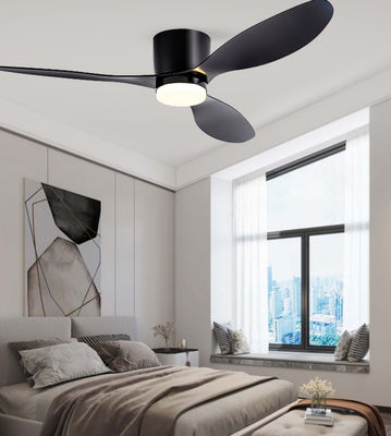 Ventilatore a soffitto appeso in camera da letto con ventilatore a soffitto a tre lame nero chiaro