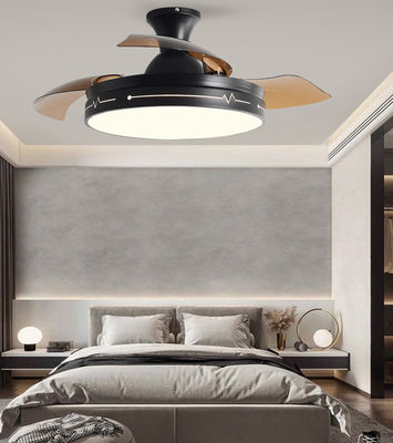 Ventilatore di soffitto pieghevole decorativo con telecomando leggero nero marrone
