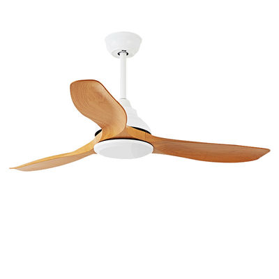 Ventilatori da soggiorno da 52 pollici Ventilatore da soffitto a LED moderno Lame ABS Marrone