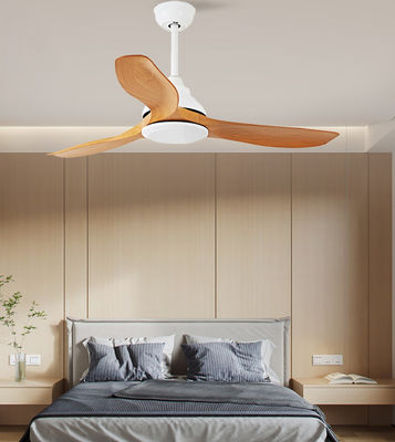 Ventilatori da soggiorno da 52 pollici Ventilatore da soffitto a LED moderno Lame ABS Marrone