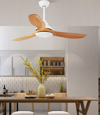 Ventilatori da soggiorno da 52 pollici Ventilatore da soffitto a LED moderno Lame ABS Marrone