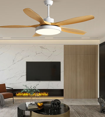Marrone 5 lame ABS DC Ventilatore di soffitto Ventilatori di soffitto moderni con luci e telecomando
