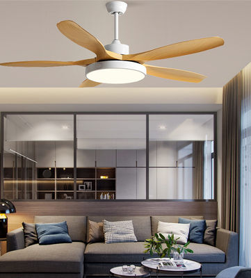 Marrone 5 lame ABS DC Ventilatore di soffitto Ventilatori di soffitto moderni con luci e telecomando