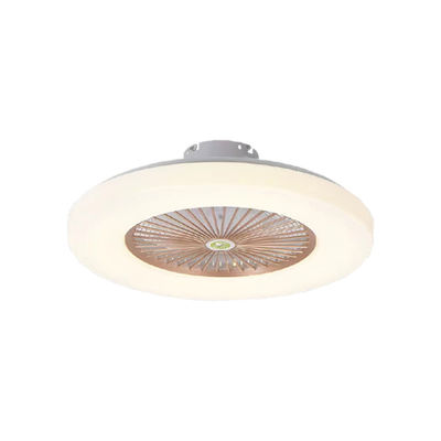 Ventilatore a soffitto bianco con luce di lampadario retrattile