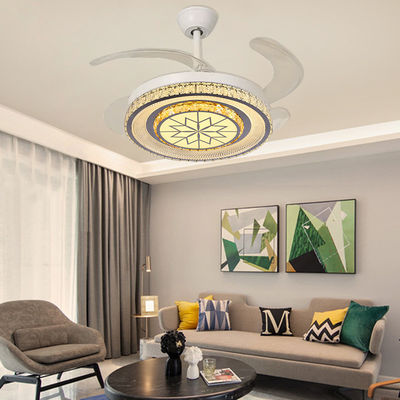 Ventilatore di soffitto a LED intelligente a motore a corrente continua a 3 lame con lame pieghevoli