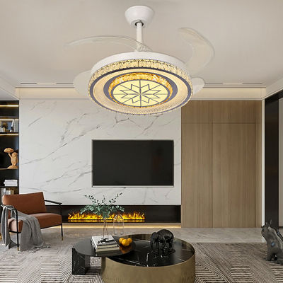 Ventilatore di soffitto a LED intelligente a motore a corrente continua a 3 lame con lame pieghevoli