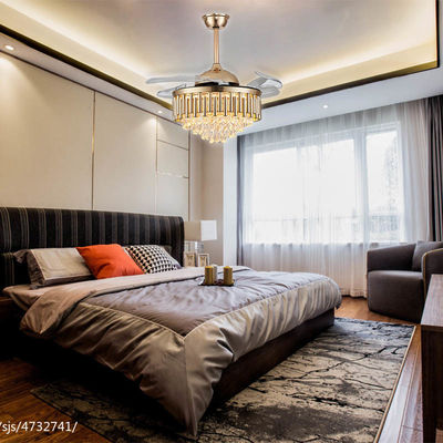 ECO Ventilatore di soffitto a lame retrattili Ventilatore d'oro leggero con lame pieghevoli